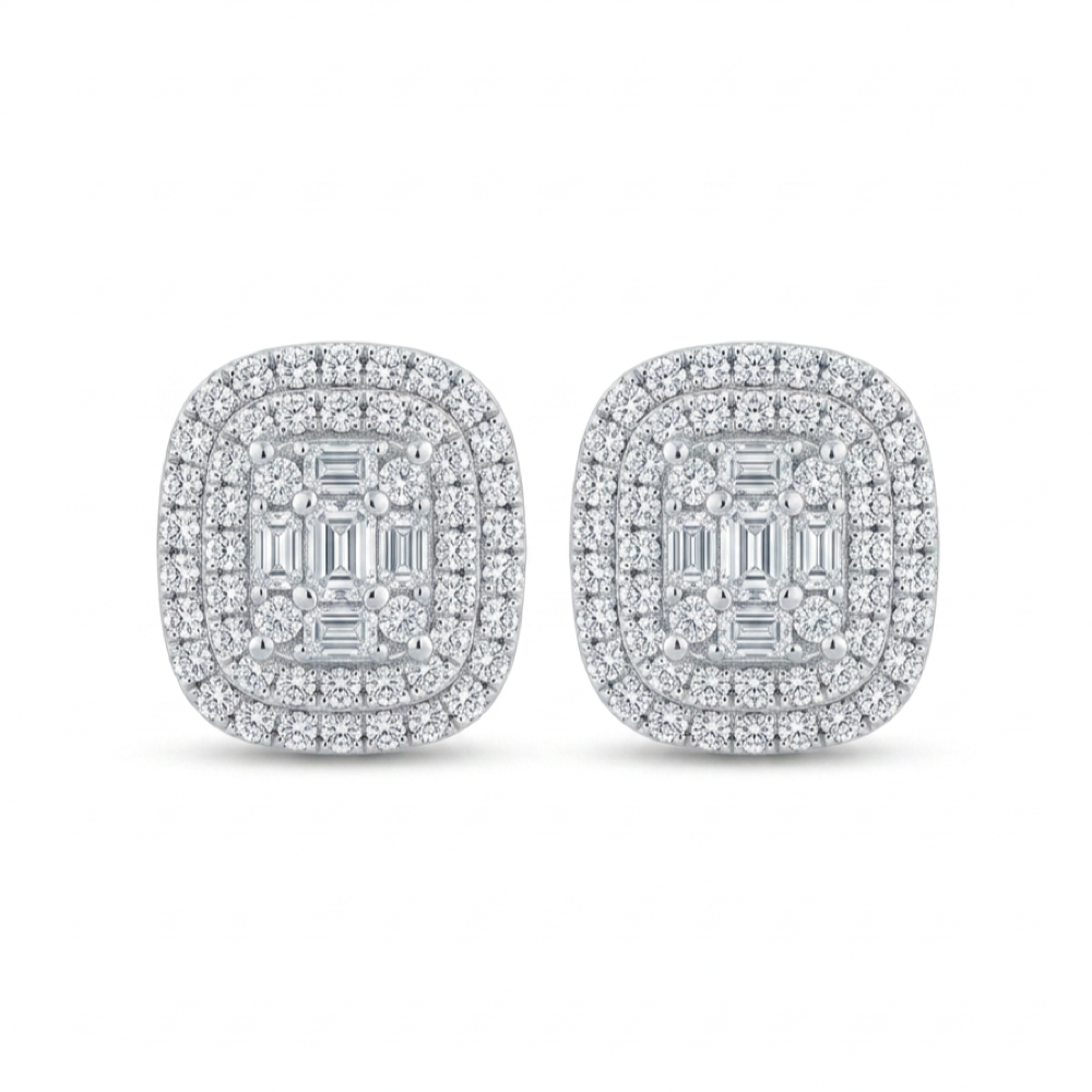 18K白金 0.31ct 鑽石耳環