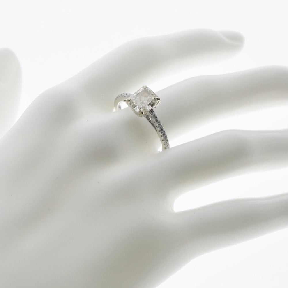18K Emerald Cut Diamond Ring Setting R3251