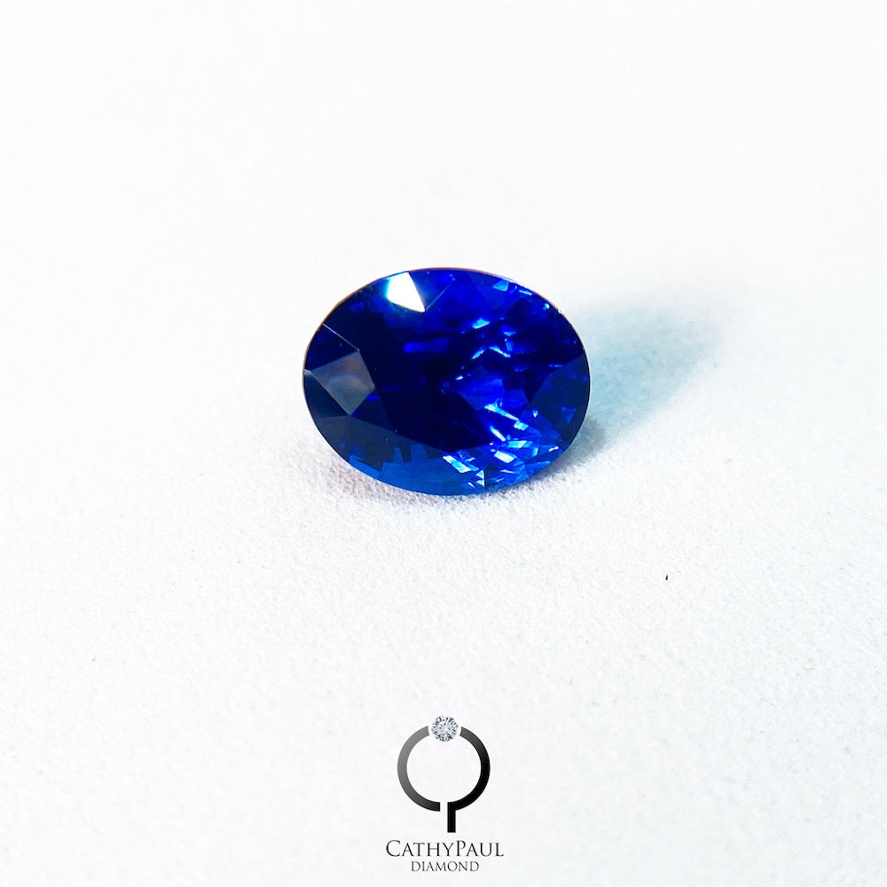GRS Natural Sapphire Oval 2.86ct Royal Blue