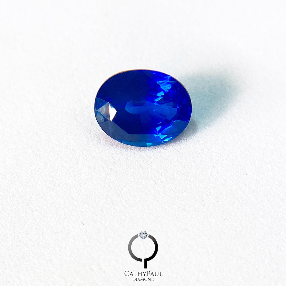 GRS Natural Sapphire Oval 2.97ct Royal Blue