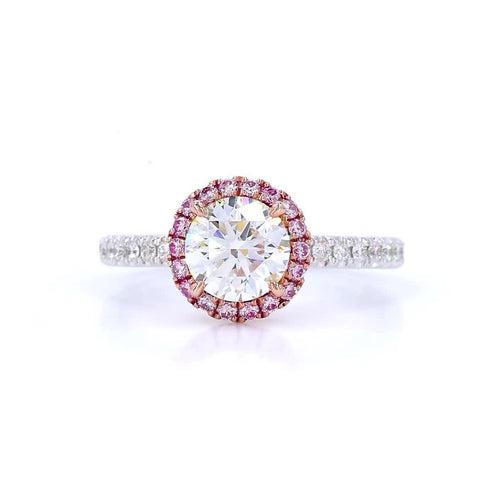 18K白金 1.01ct 粉紅鑽戒指