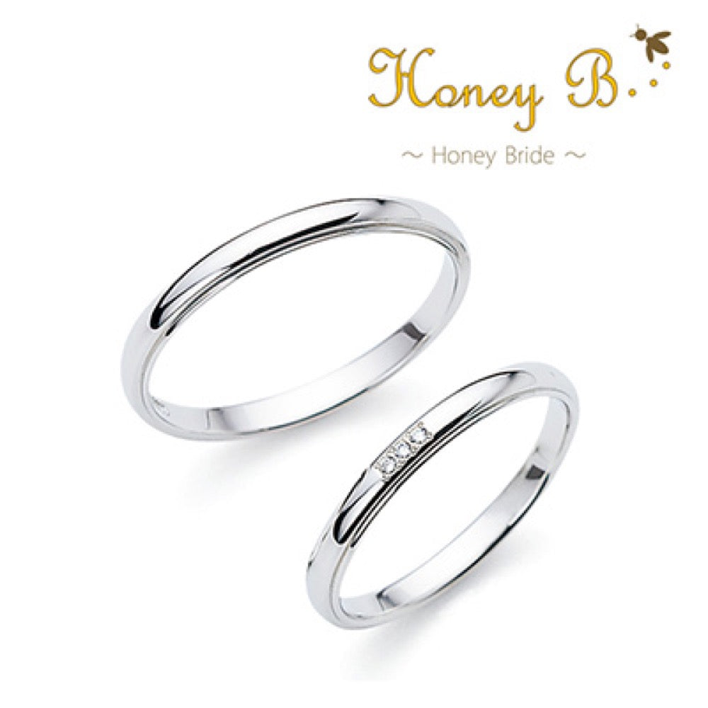 Honey B Orange Wedding Band Pair