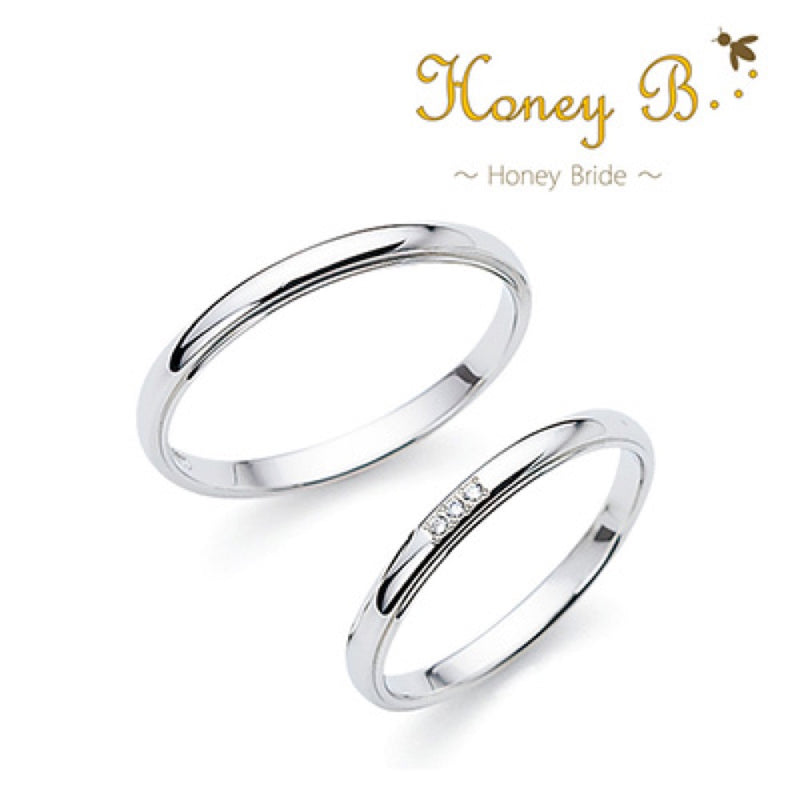 Honey B Orange Wedding Band Pair