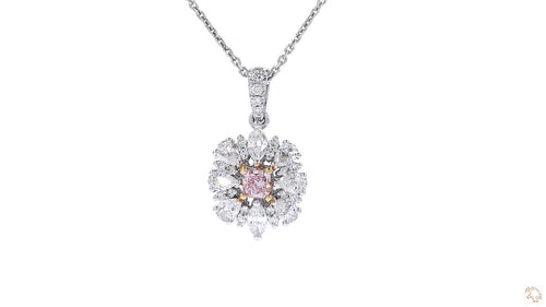 18K白金 0.14ct Fancy Pink 粉紅鑽吊咀