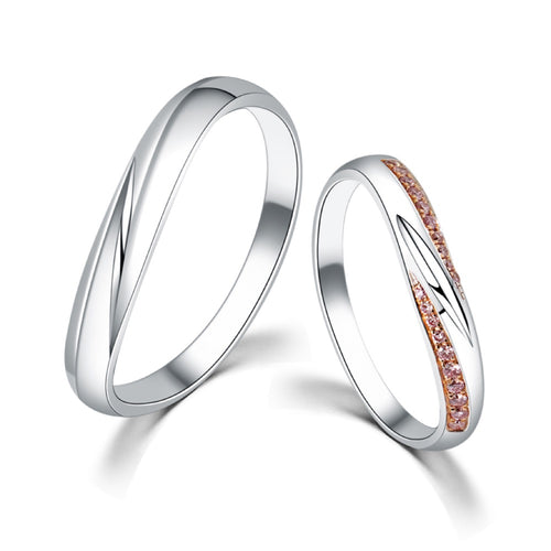 Pink Diamond Wedding Band Pair 81368