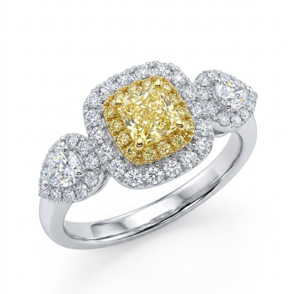 18K White Gold 0.30ct Fancy Colour Diamond Ring