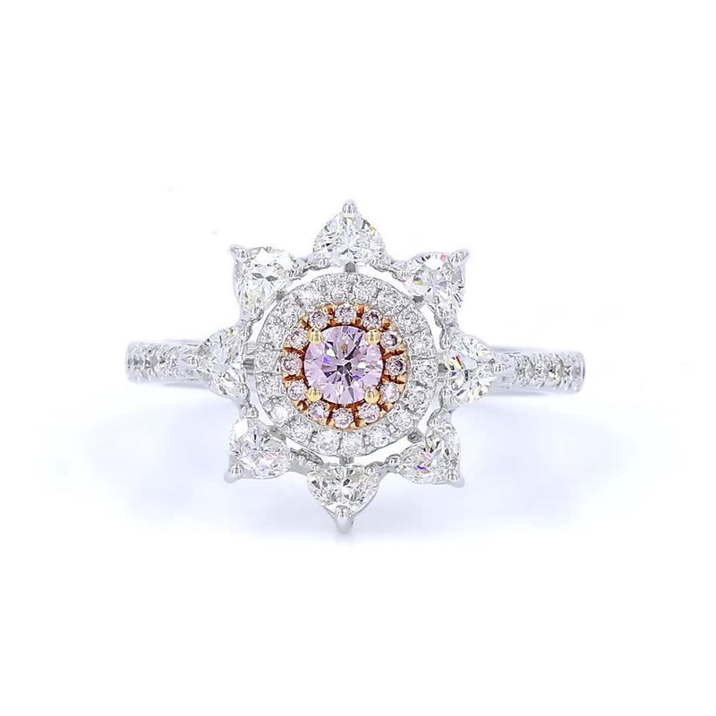 18K白金 0.13ct 粉紅鑽戒指