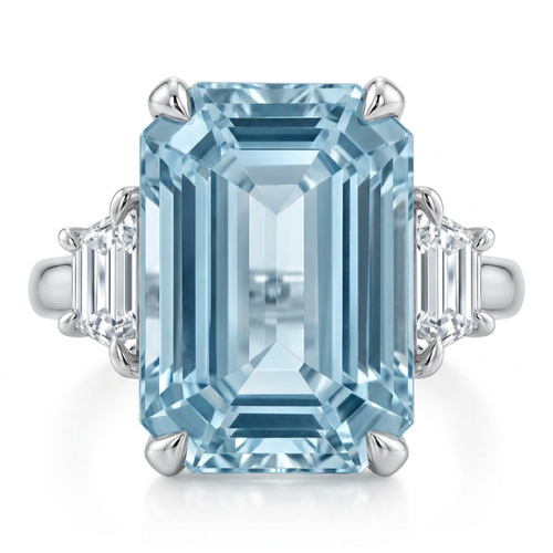 18K White Gold 5.22ct Aquamarine Ring