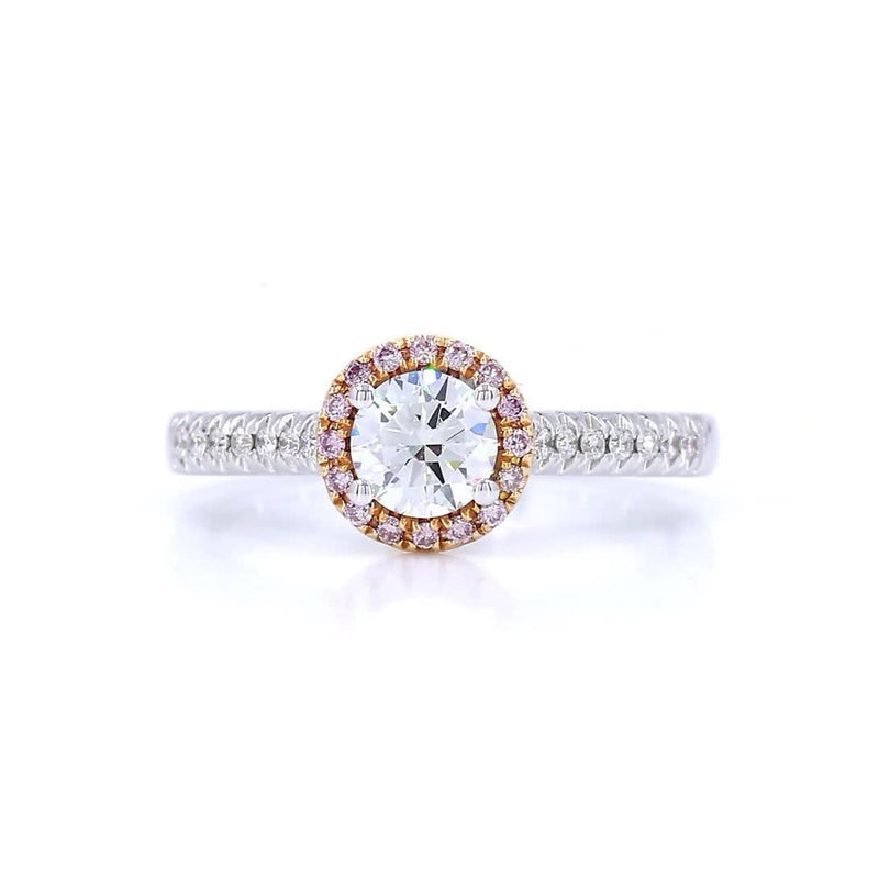 18K白金 0.46ct 粉紅鑽戒指
