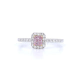 18K白金 0.33ct Fancy Light Pink 粉紅鑽戒指