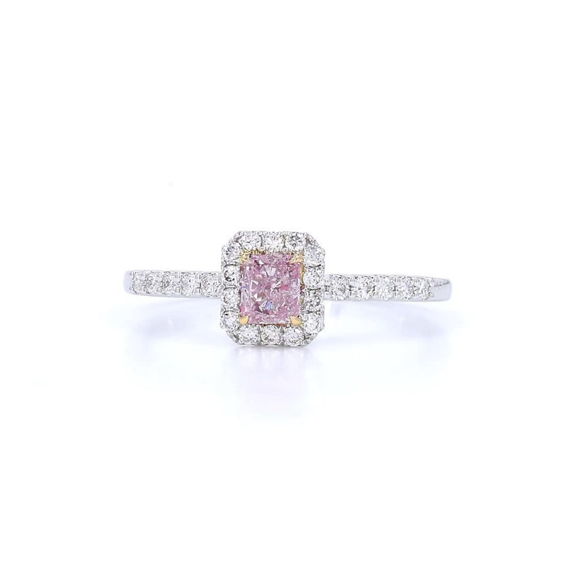 18K白金 0.33ct Fancy Light Pink 粉紅鑽戒指