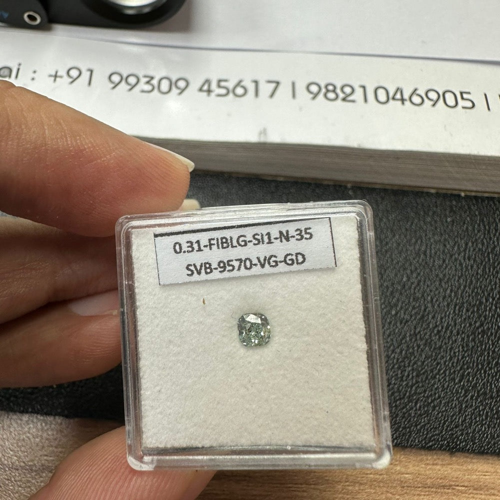 GIA 彩鑽 綠鑽 0.31ct Fancy Intense Bluish Green