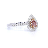 18K White Gold 0.26ct Fancy Orangy Pink Ring