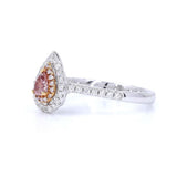 18K White Gold 0.26ct Fancy Orangy Pink Ring