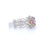18K White Gold 0.10ct Fancy Intense Pink Ring