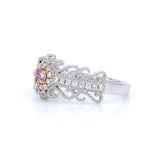 18K White Gold 0.10ct Fancy Intense Pink Ring