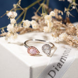 18K White Gold 0.24ct Fancy Pink Ring