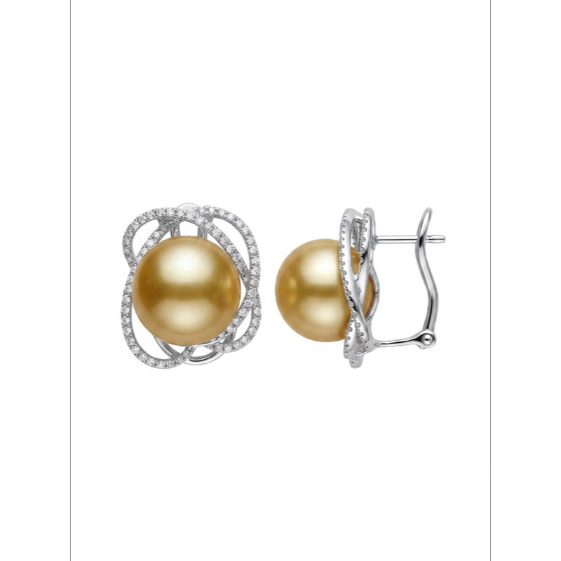 18K White Gold Pearl Earrings