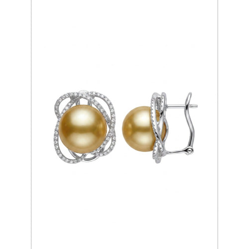 18K White Gold Pearl Earrings