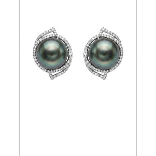 18K White Gold Pearl Earrings