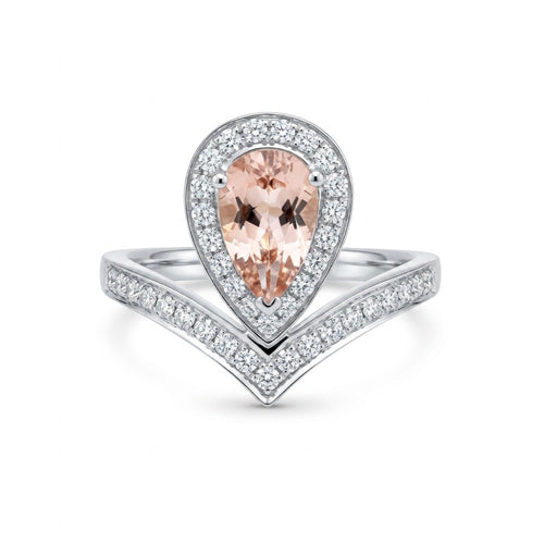18K White Gold 0.85ct Morganite Ring