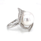 18K White Gold Pearl Ring