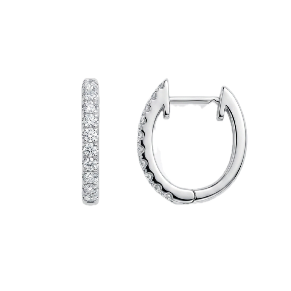 18K白金 0.20ct 鑽石耳環