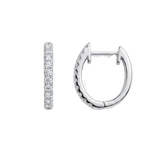 18K白金 0.20ct 鑽石耳環