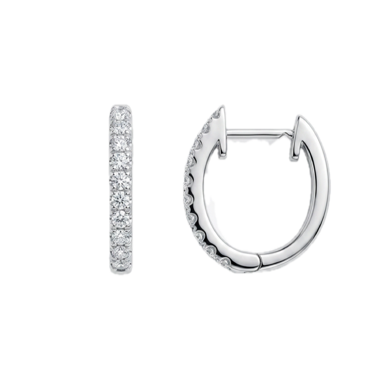 18K白金 0.20ct 鑽石耳環