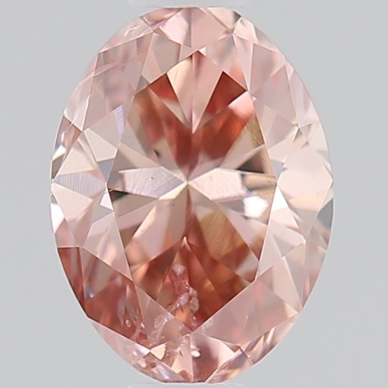 GIA 彩鑽 粉紅鑽 0.59ct Fancy Intense Orangy Pink