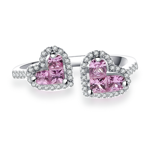 18K White Gold 0.60ct Pink Sapphire Ring