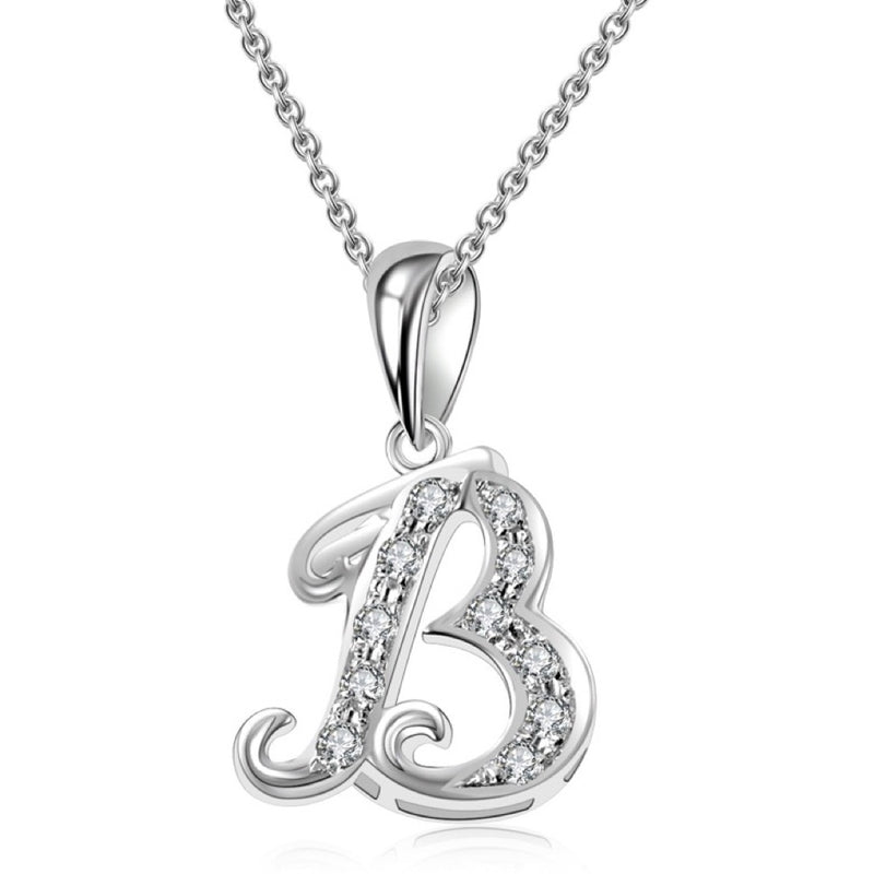 18K白金 字母吊咀 B