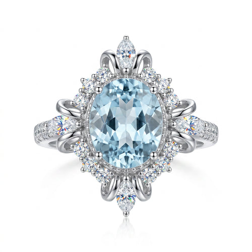 18K White Gold 1.62ct Aquamarine Ring