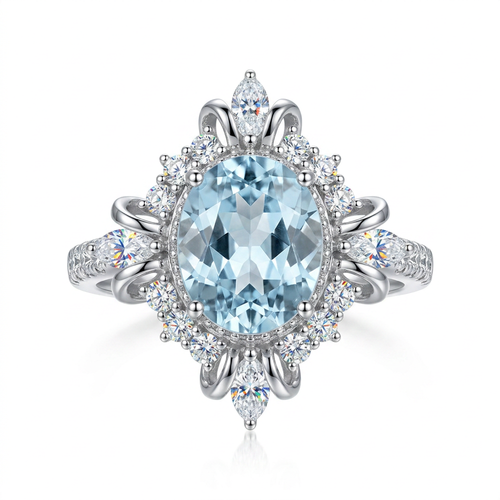 18K White Gold 1.62ct Aquamarine Ring