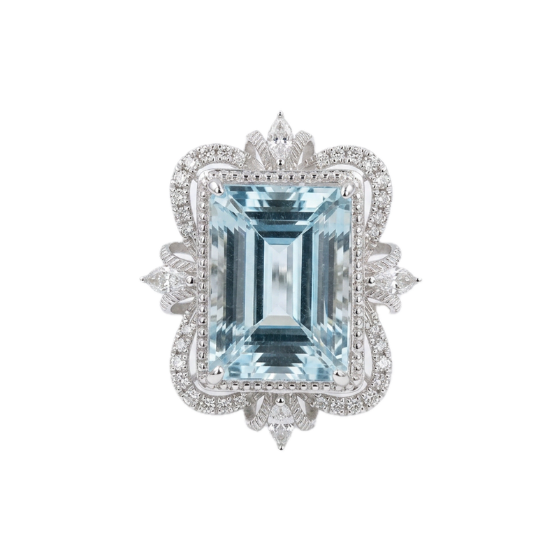 6.58ct 海藍寶石戒指