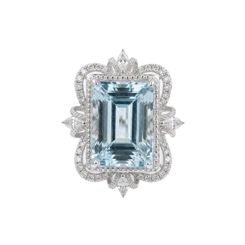 6.58ct 海藍寶石戒指