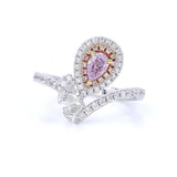 18K白金 0.26ct Fancy Pink 粉紅鑽戒指