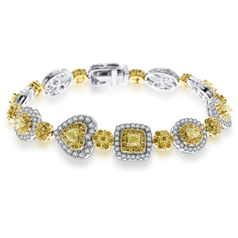 18K White Gold 1.84ct Fancy Colour Diamond Bracelet
