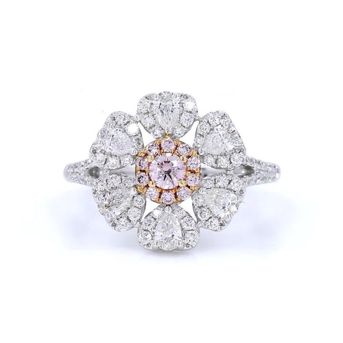 18K白金 0.11ct 粉紅鑽戒指