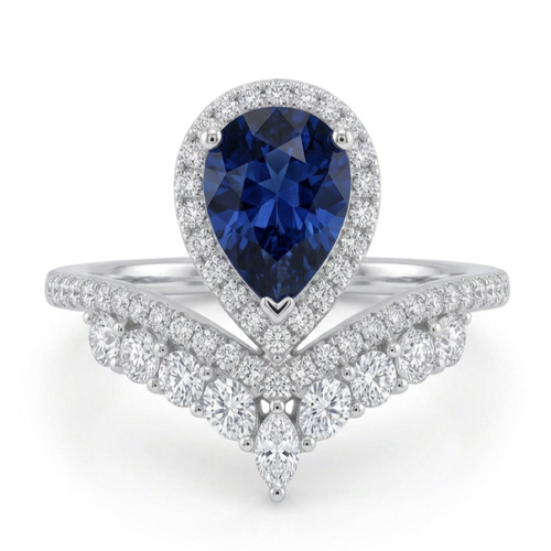 18K White Gold 1.074ct Sapphire Ring