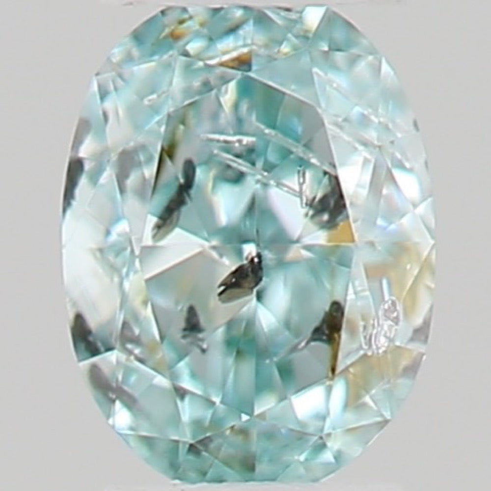 GIA 彩鑽 綠鑽 0.07ct Fancy Intense Blue-green
