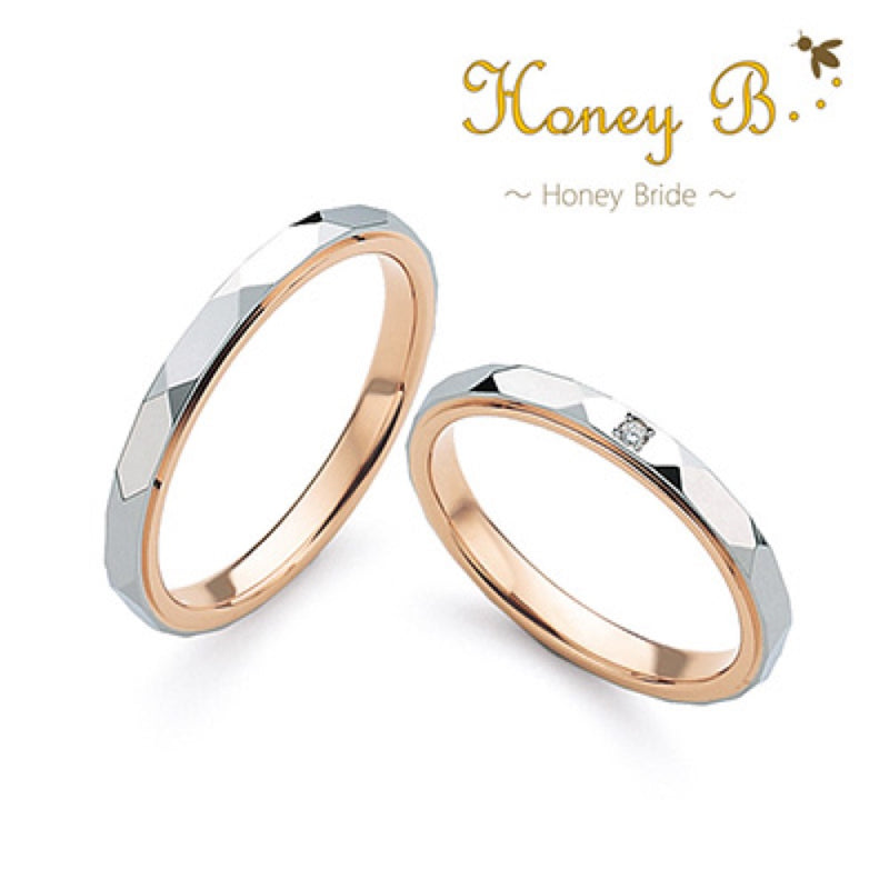 Honey B Lavender Wedding Band Pair