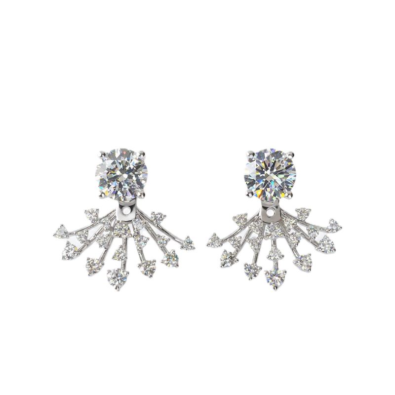 18K白金 0.71ct 鑽石耳環