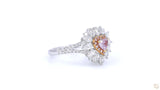 18K白金 0.34ct Fancy Purplish Pink 粉紅鑽戒指