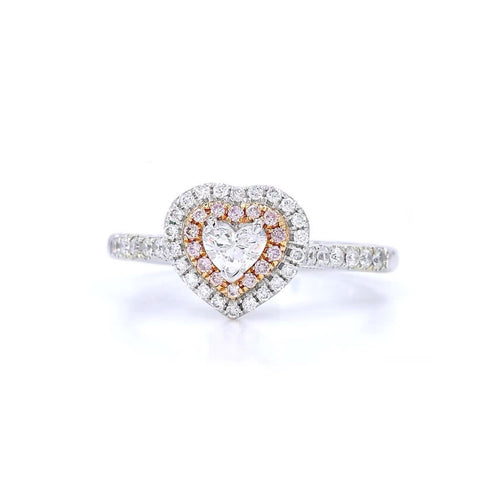 18K White Gold 0.19ct Pink Diamond Ring