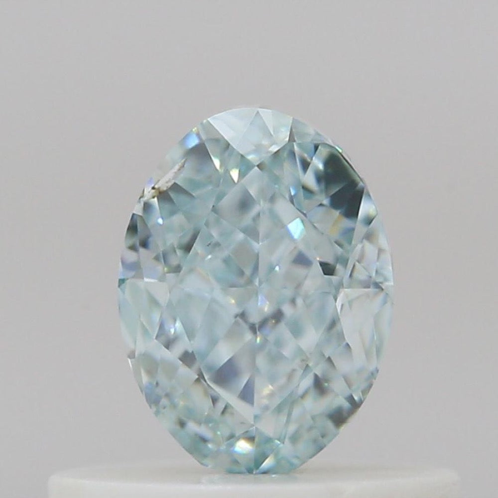 GIA 彩鑽 藍鑽 0.51ct Fancy Intense Green-blue