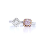 18K白金 0.26ct Fancy Light Purplish Pink 粉紅鑽戒指