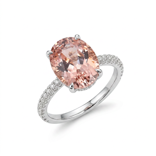 18K White Gold 4.73ct Morganite Ring
