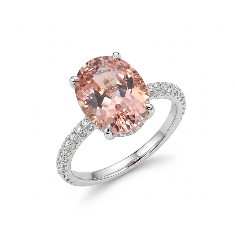 18K White Gold 4.73ct Morganite Ring