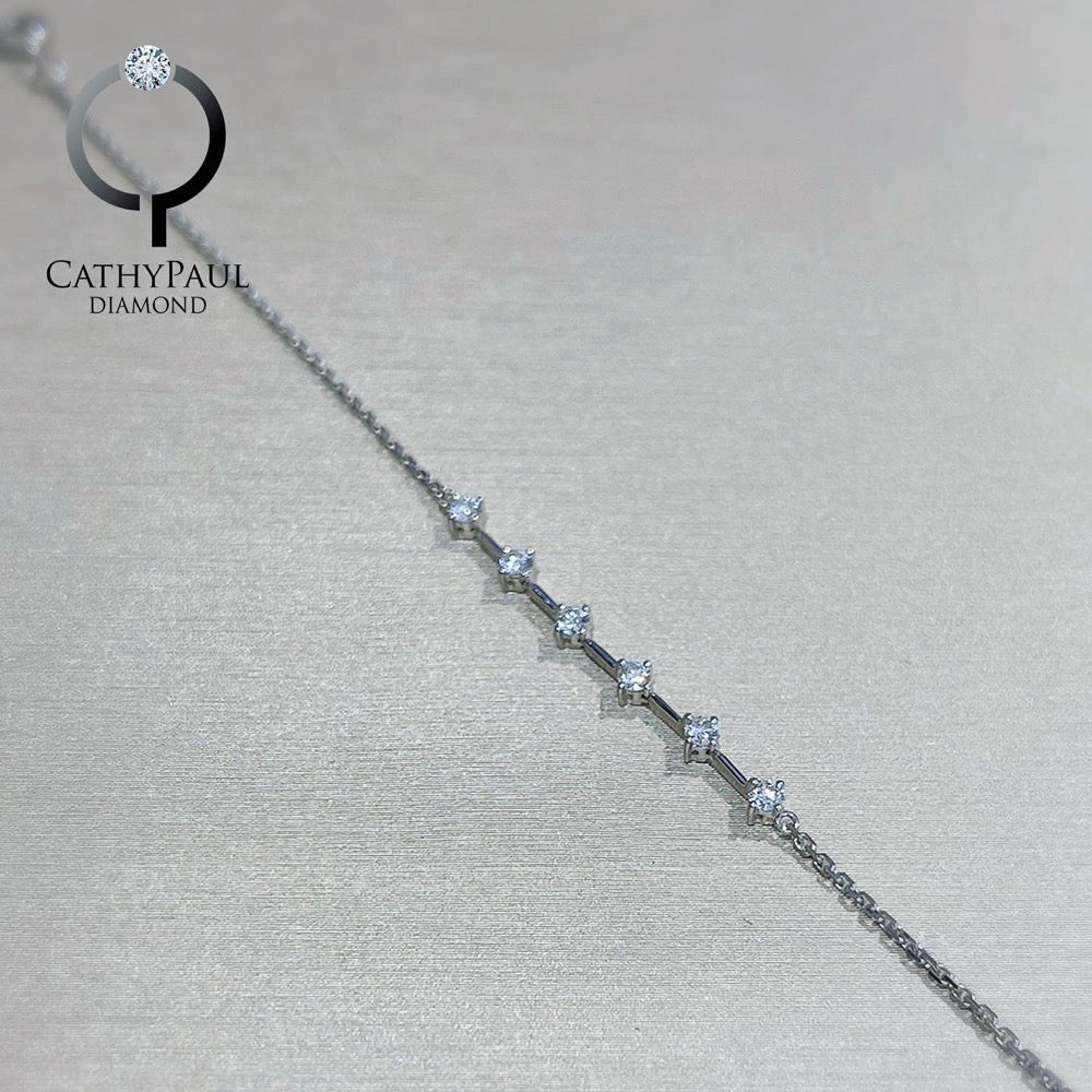 18K白金 0.20ct 鑽石手鏈